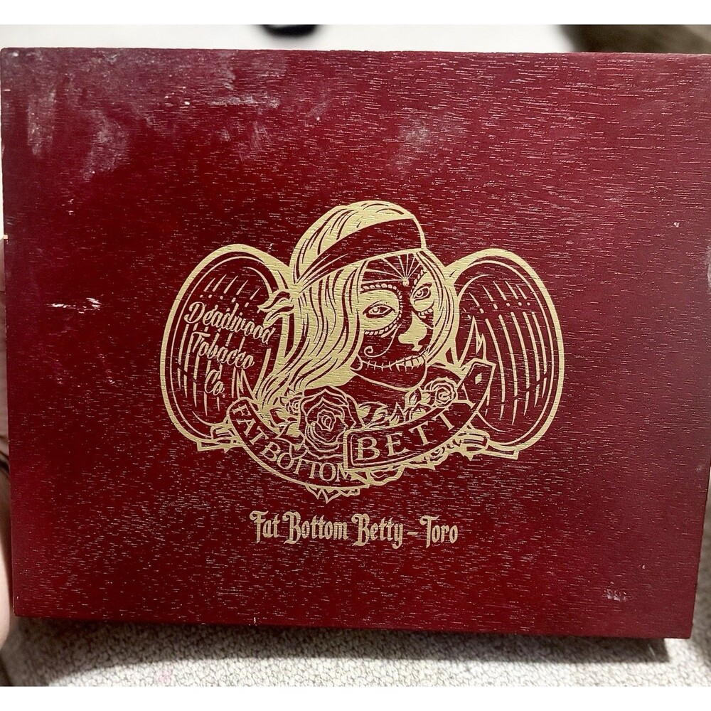 Deadwood Fat Bottom Betty Toro Empty Wooden Cigar Box 9x7.5x1.5